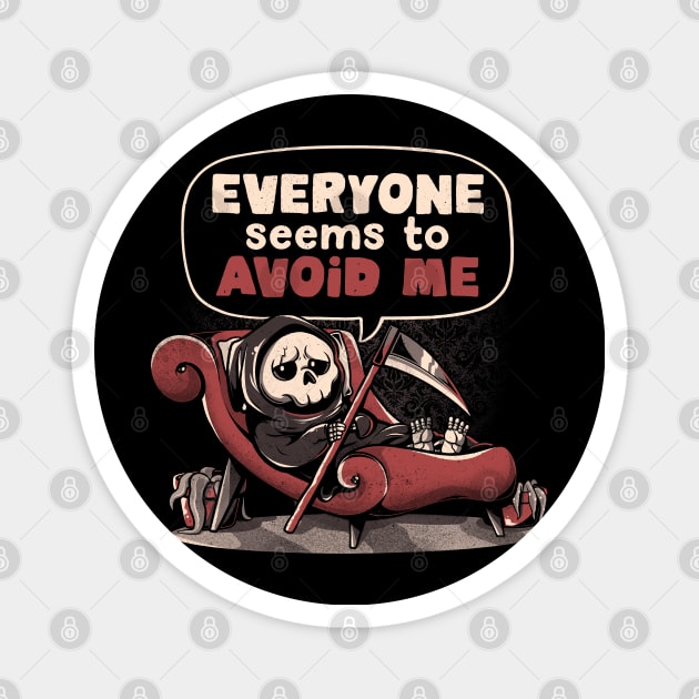 Death Issues - Funny Halloween Skull Grim Reaper Gift Magnet by eduely